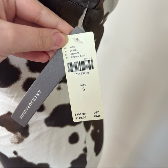 NWT BY ANTHROPOLOGIE SATIN MIDI SLIP DRESS COW PRINT SIZE SMALL - Picture 14 of 16